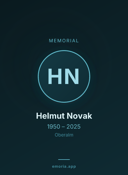 Memorial portrait of Helmut Novak
