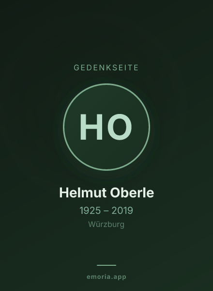 Gedenkportrait von Helmut Oberle