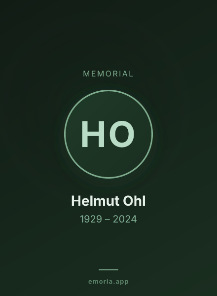 Memorial portrait of Helmut Ohl
