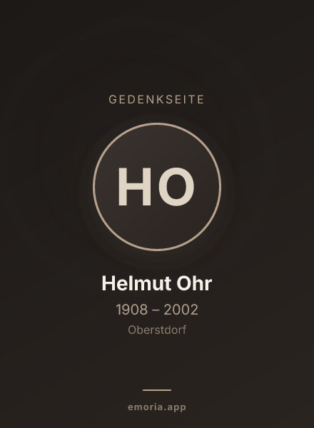 Gedenkportrait von Helmut Ohr