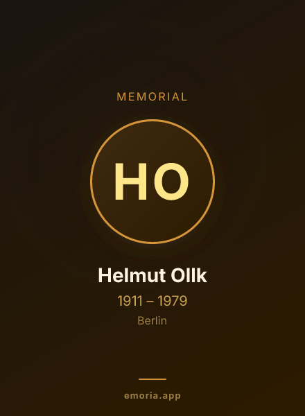Memorial portrait of Helmut Ollk