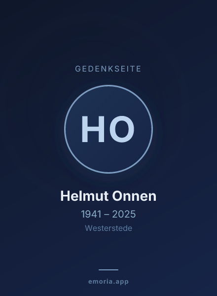 Gedenkportrait von Helmut Onnen