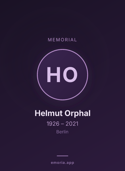 Memorial portrait of Helmut Orphal
