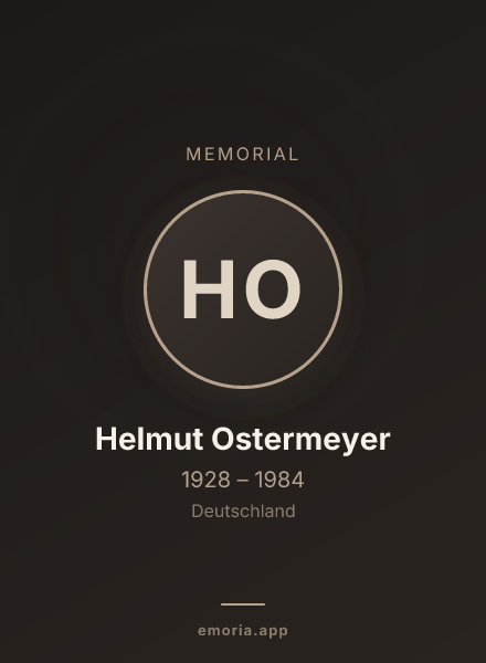 Memorial portrait of Helmut Ostermeyer