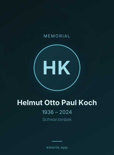 Memorial portrait of Helmut Otto Paul Koch