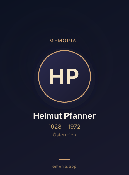 Memorial portrait of Helmut Pfanner