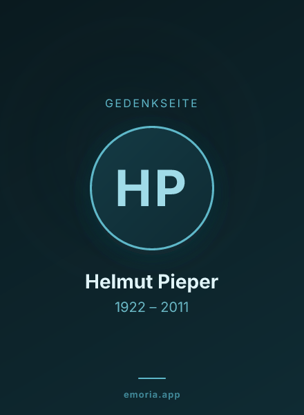 Gedenkportrait von Helmut Pieper