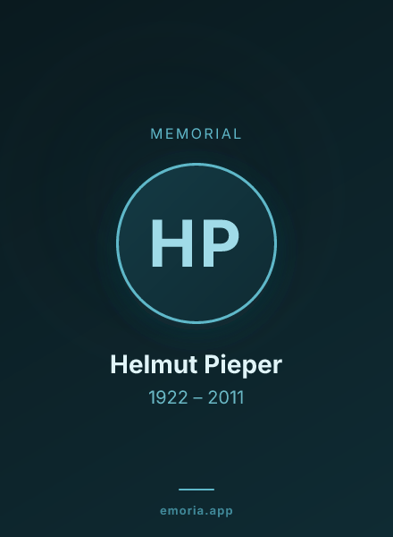 Memorial portrait of Helmut Pieper
