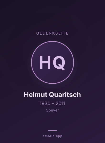 Gedenkportrait von Helmut Quaritsch