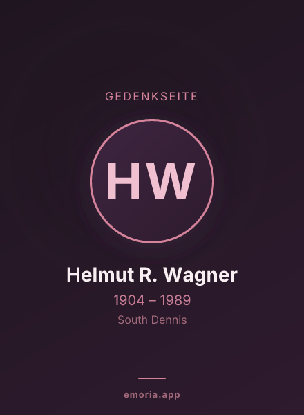 Gedenkportrait von Helmut R. Wagner
