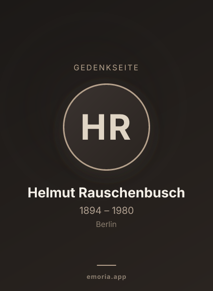 Gedenkportrait von Helmut Rauschenbusch