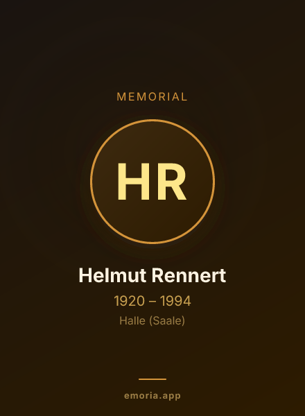 Memorial portrait of Helmut Rennert