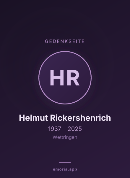 Gedenkportrait von Helmut Rickershenrich