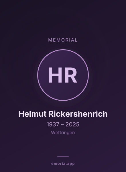 Memorial portrait of Helmut Rickershenrich
