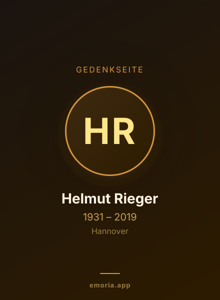 Gedenkportrait von Helmut Rieger