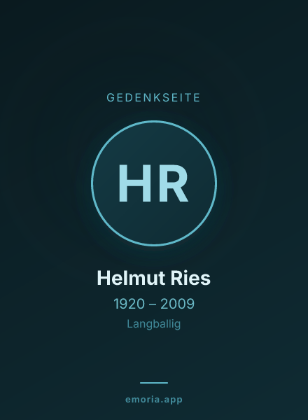 Gedenkportrait von Helmut Ries
