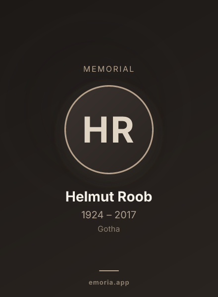 Memorial portrait of Helmut Roob