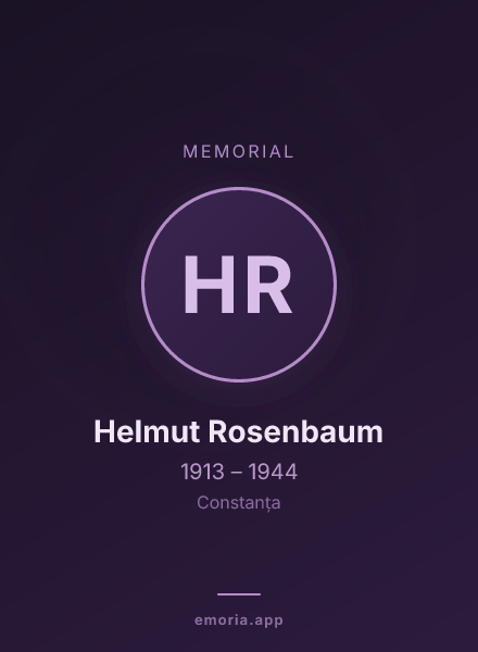 Memorial portrait of Helmut Rosenbaum