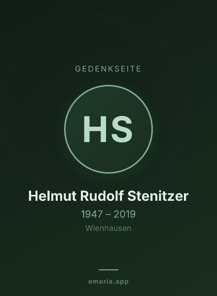 Gedenkportrait von Helmut Rudolf Stenitzer