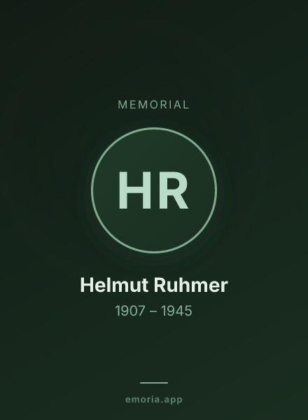 Memorial portrait of Helmut Ruhmer