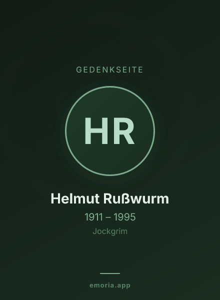 Gedenkportrait von Helmut Rußwurm