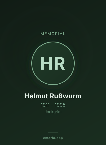 Memorial portrait of Helmut Rußwurm