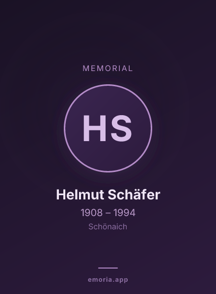 Memorial portrait of Helmut Schäfer