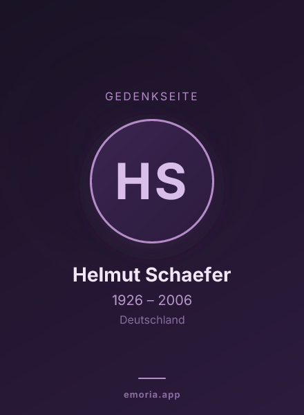 Gedenkportrait von Helmut Schaefer