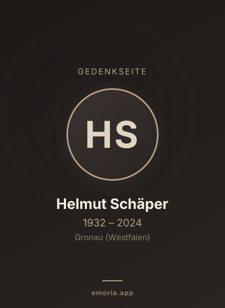 Gedenkportrait von Helmut Schäper