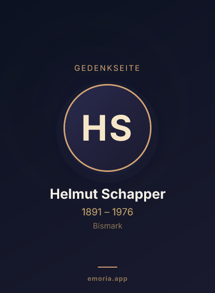 Gedenkportrait von Helmut Schapper