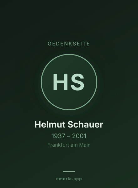 Gedenkportrait von Helmut Schauer