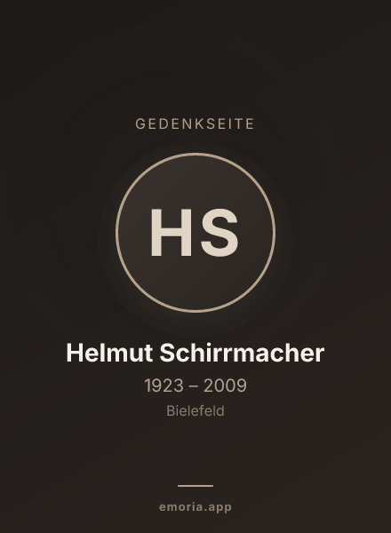 Gedenkportrait von Helmut Schirrmacher