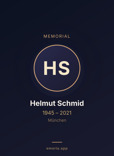 Memorial portrait of Helmut Schmid