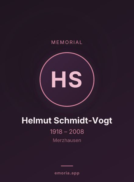 Memorial portrait of Helmut Schmidt-Vogt