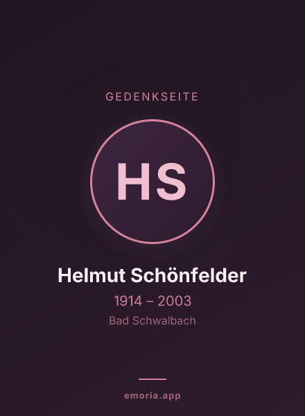 Gedenkportrait von Helmut Schönfelder