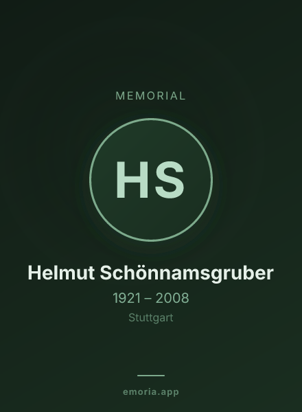 Memorial portrait of Helmut Schönnamsgruber