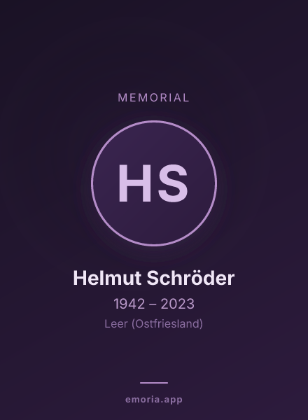 Memorial portrait of Helmut Schröder