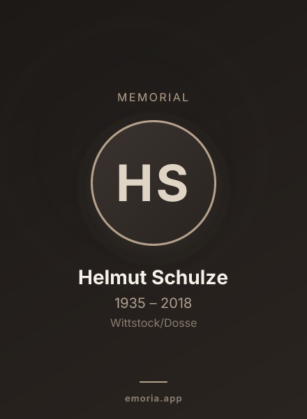 Memorial portrait of Helmut Schulze