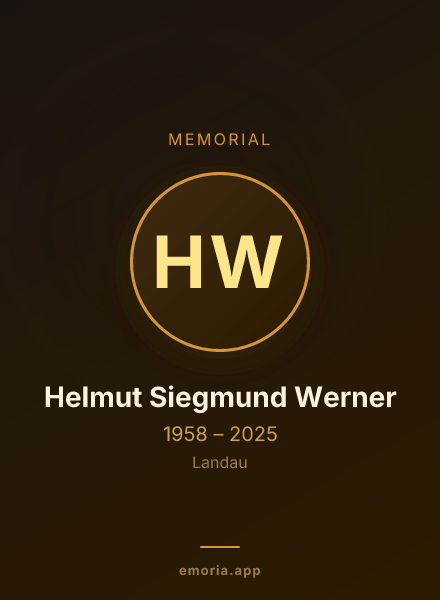 Memorial portrait of Helmut Siegmund Werner