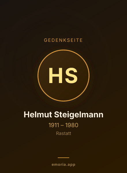 Gedenkportrait von Helmut Steigelmann