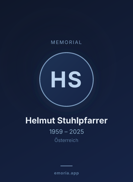 Memorial portrait of Helmut Stuhlpfarrer