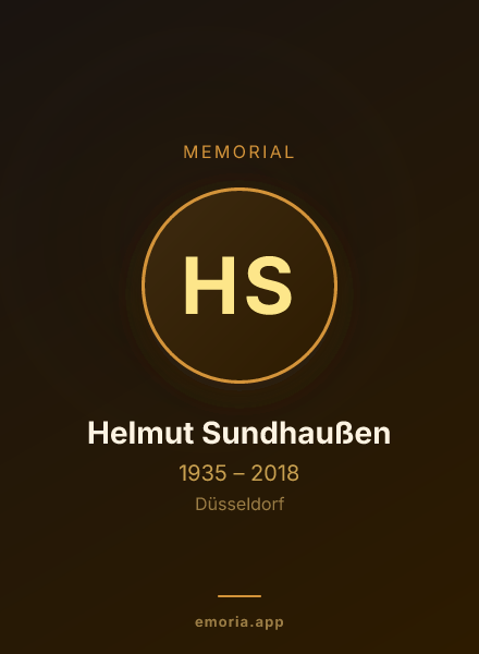 Memorial portrait of Helmut Sundhaußen