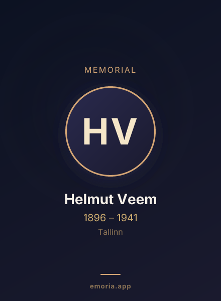 Memorial portrait of Helmut Veem