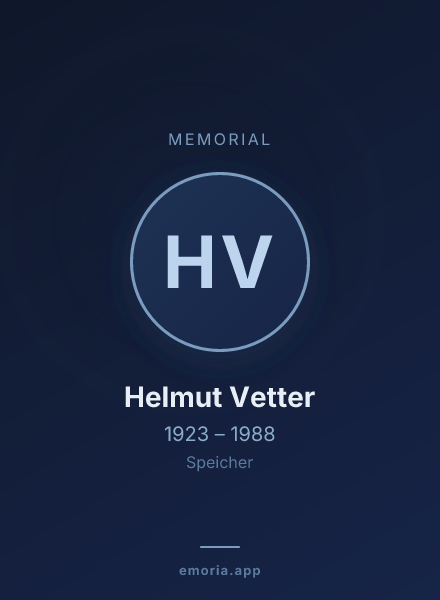 Memorial portrait of Helmut Vetter