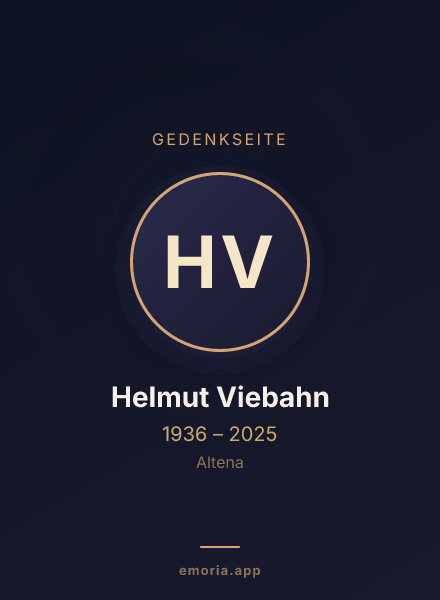 Gedenkportrait von Helmut Viebahn