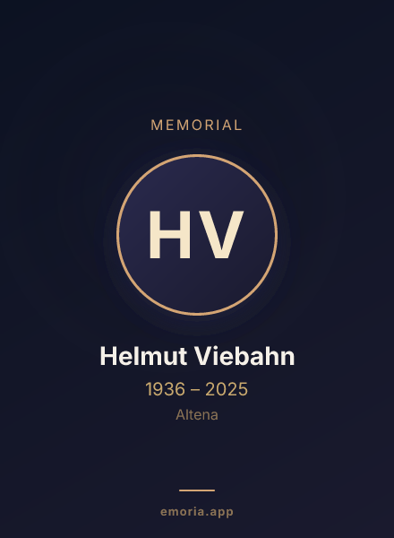 Memorial portrait of Helmut Viebahn