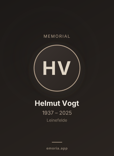 Memorial portrait of Helmut Vogt
