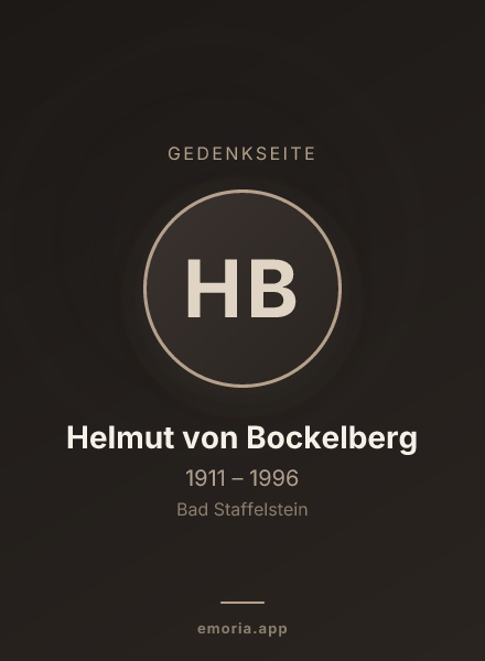 Gedenkportrait von Helmut von Bockelberg