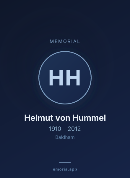 Memorial portrait of Helmut von Hummel
