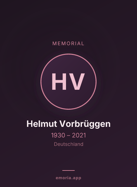 Memorial portrait of Helmut Vorbrüggen
